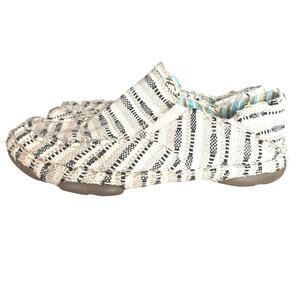 Tony Lama 3R Black Tan Lindale Slip on loafers 7.5 Canvas Casual western boho